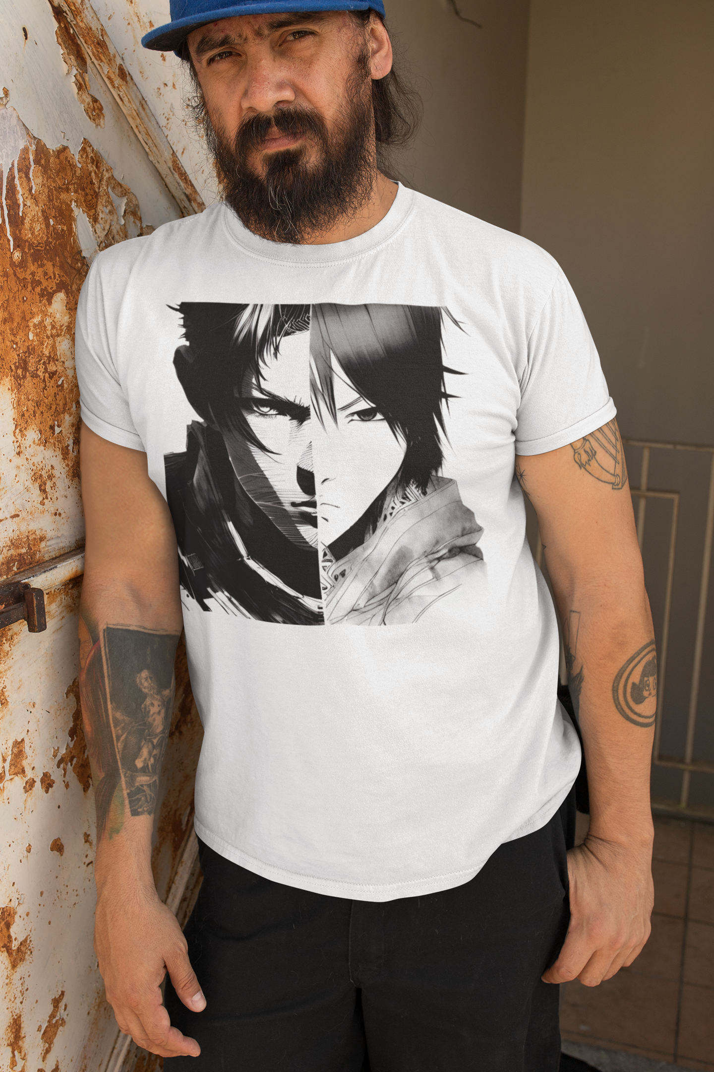 Unisex Taro Premium-Shirt von Banpuku, weiches Baumwollmaterial, bequemes Design, in verschiedenen Farben, frontal aufgenommen