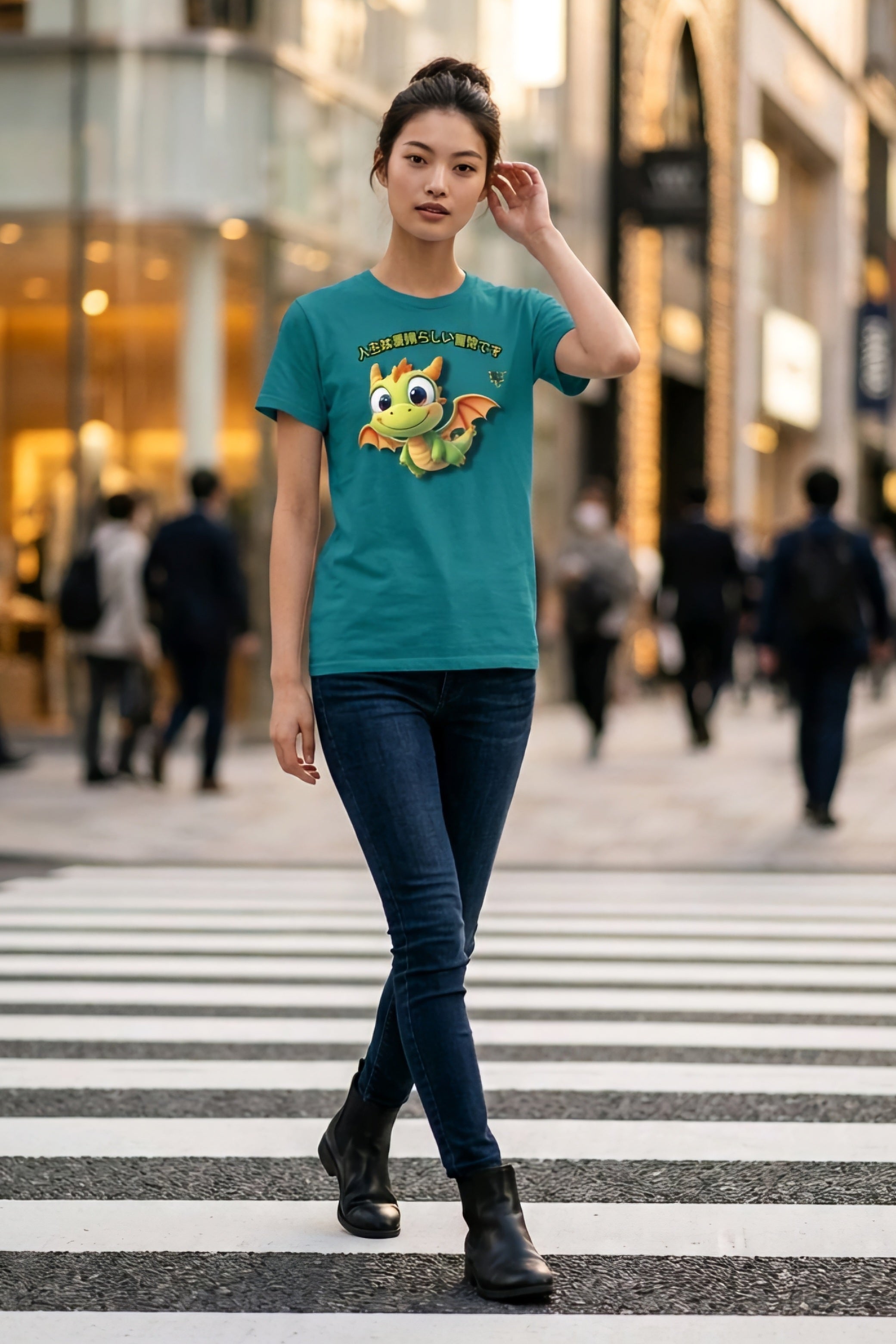 Unisex-Shirt mit Drachen-Design von Banpuku, hochwertiges Premium-Shirt aus weicher Baumwolle, detailreiche Druckgrafik.