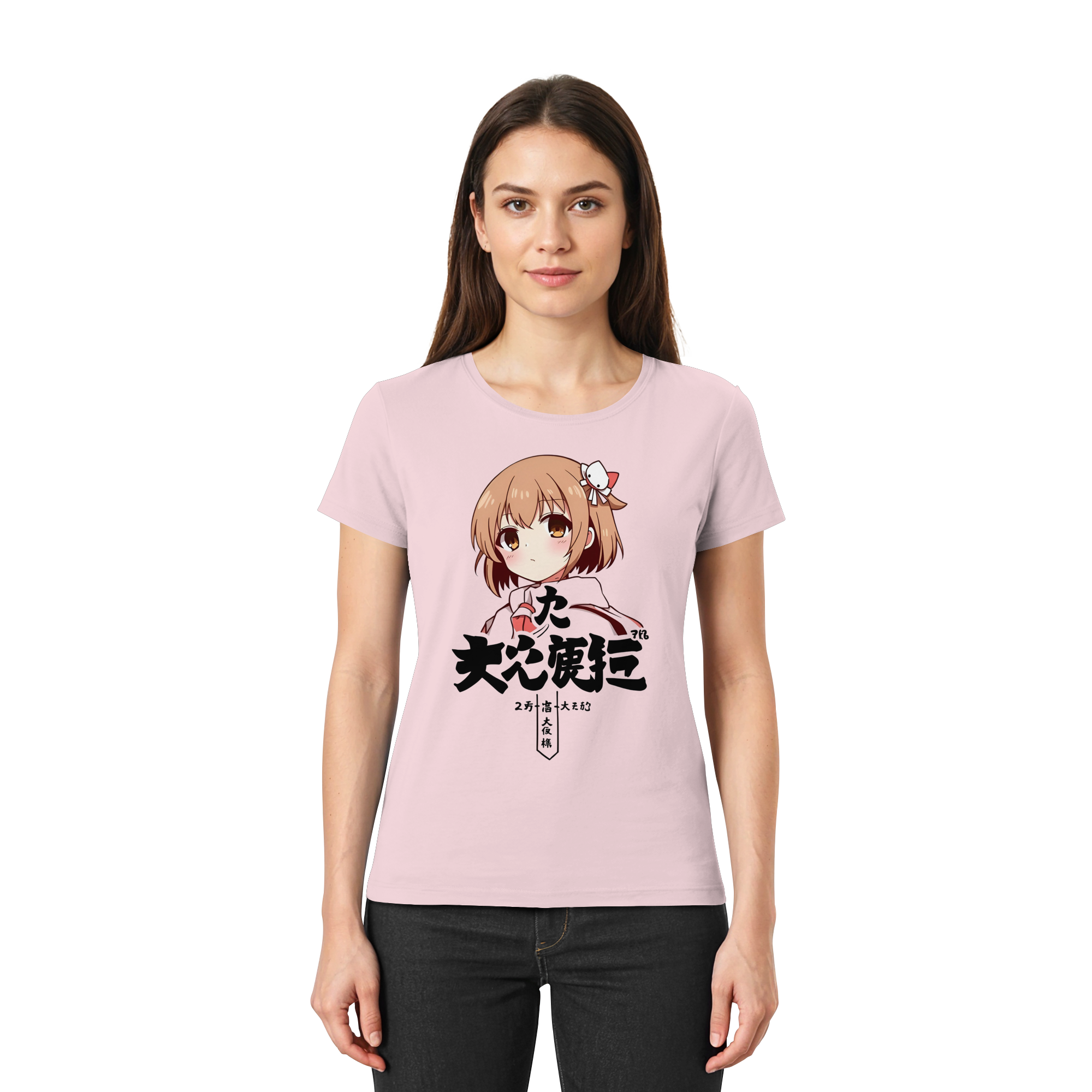 Herren Damen Premium-Shirt von Banpuku in Orchideen-Pink, vorneansicht, elegante Damenbluse aus hochwertigem Stoff.
