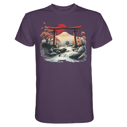 Unisex Premium Shirt von Banpuku, urbanes lila T-Shirt mit modernem Design, Vorderansicht, hochwertige Baumwolle.