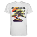 Weißes Unisex-Baumwollshirt mit Bonsai-Design von Banpuku, vorne sichtbar, hochwertiges Premium-Shirt für stilvollen Komfort.